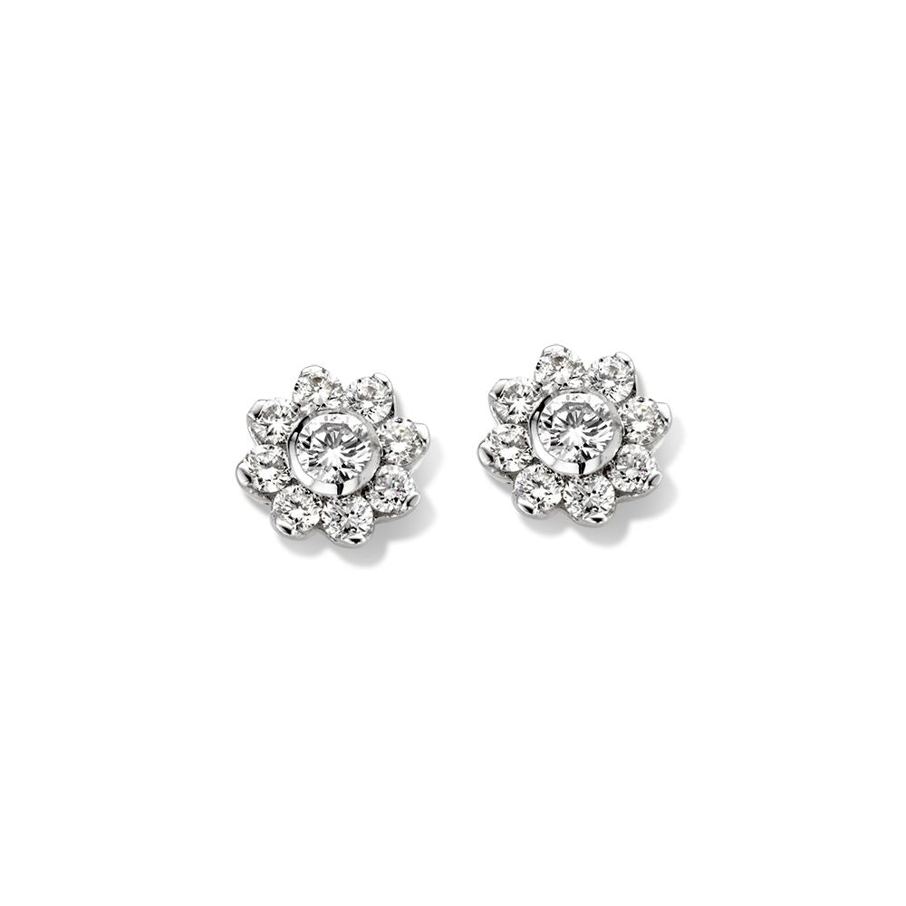 14krt witgoud oorstekers met 0.26ct briljant | 5,7mm