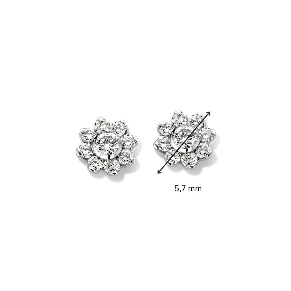 14krt witgoud oorstekers met 0.26ct briljant | 5,7mm