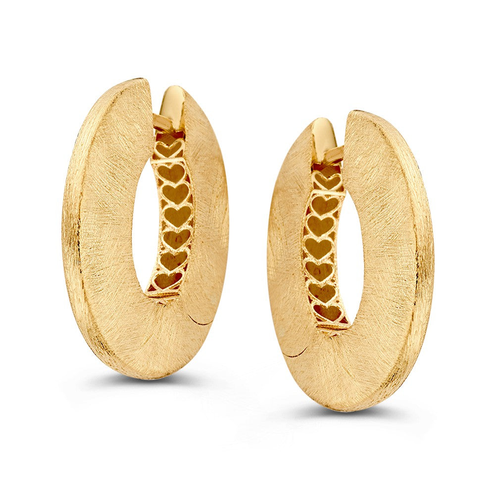 14krt geelgouden klapoorringen ijsmat | 3,5x22mm