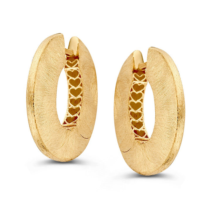 14krt geelgouden klapoorringen ijsmat | 3,5x22mm