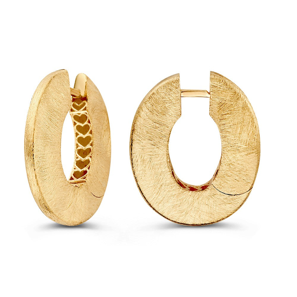 14krt geelgouden klapoorringen ijsmat | 3,5x22mm