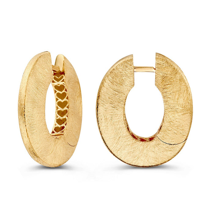 14krt geelgouden klapoorringen ijsmat | 3,5x22mm