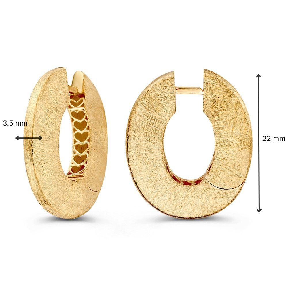 14krt geelgouden klapoorringen ijsmat | 3,5x22mm