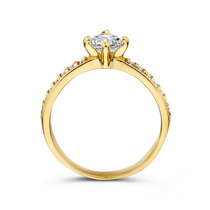 Ring geelgoud zirkonia - VSJ0012