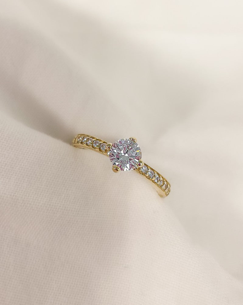Ring geelgoud zirkonia - VSJ0012