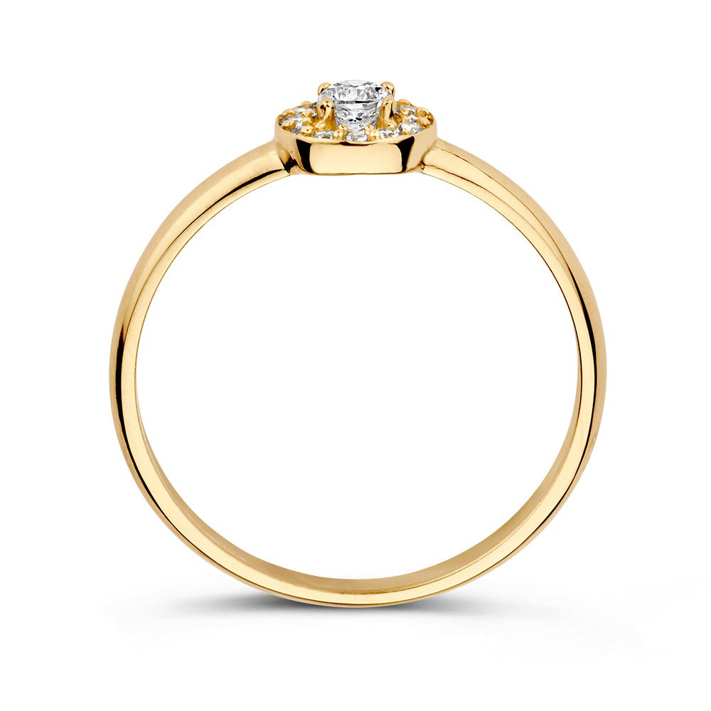 14krt geelgouden ring met zirkonia | 6,5mm