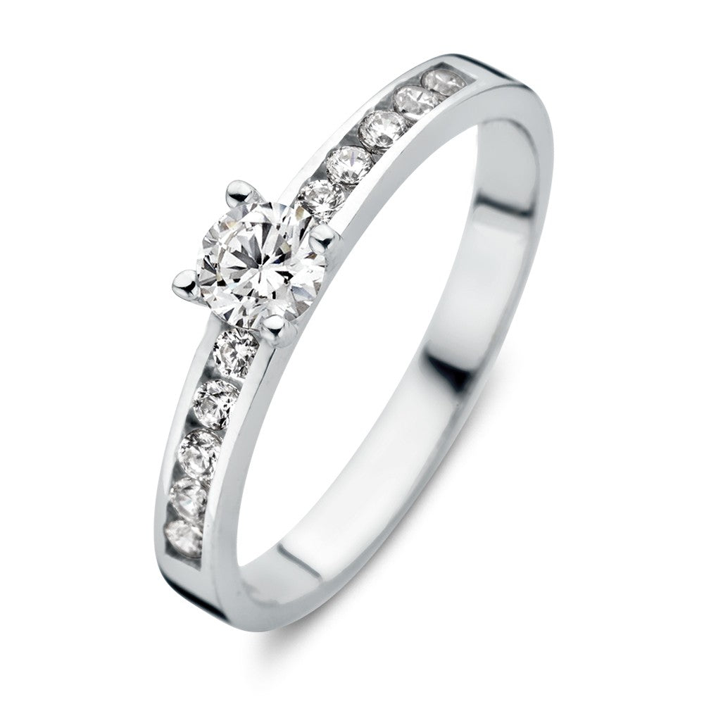 Ring witgoud zirkonia - VSJ0008