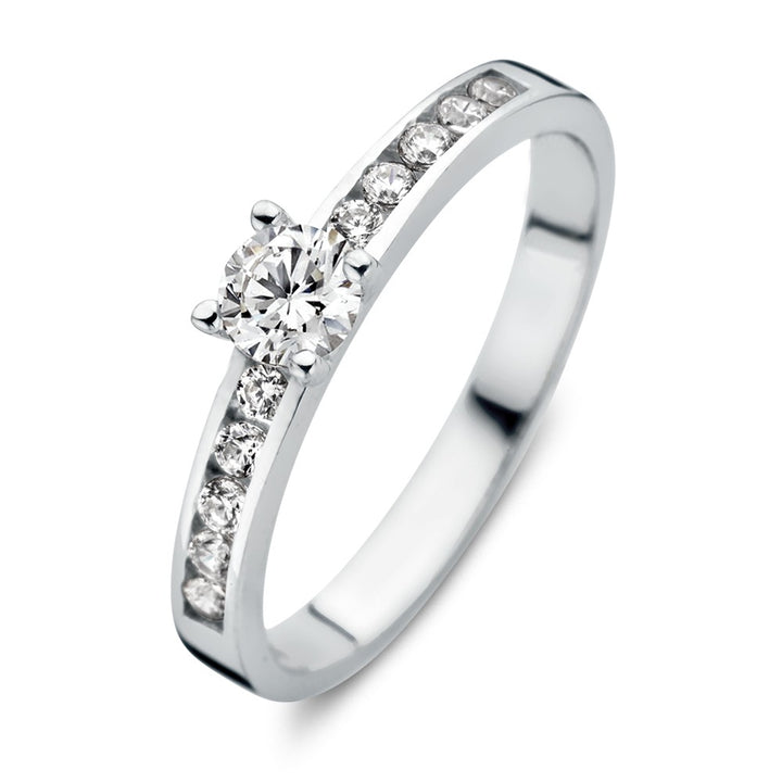 Ring witgoud zirkonia - VSJ0008