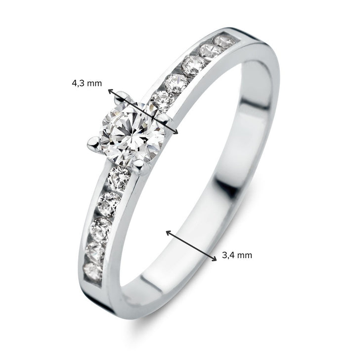Ring witgoud zirkonia - VSJ0008