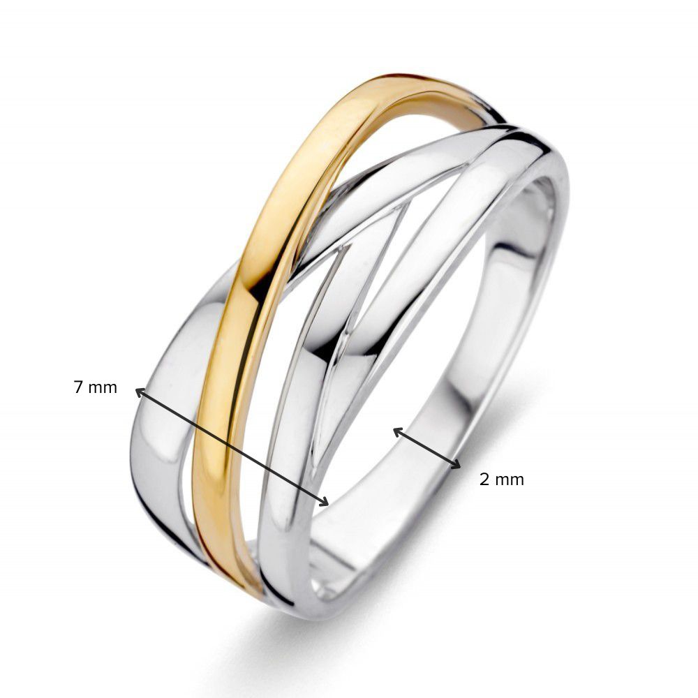 Ring met zilver, 585 geelgoud en zirkonia - RF605179