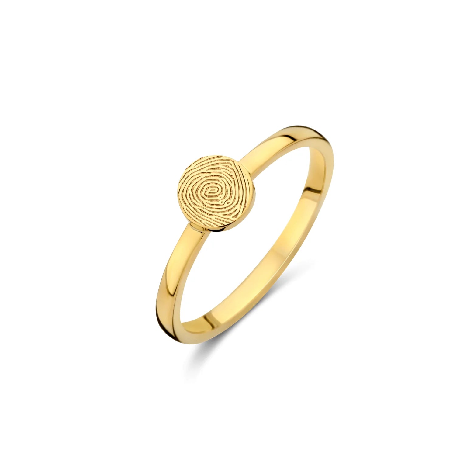 14krt geelgouden ring | Vingerafdrukmunt 6mm
