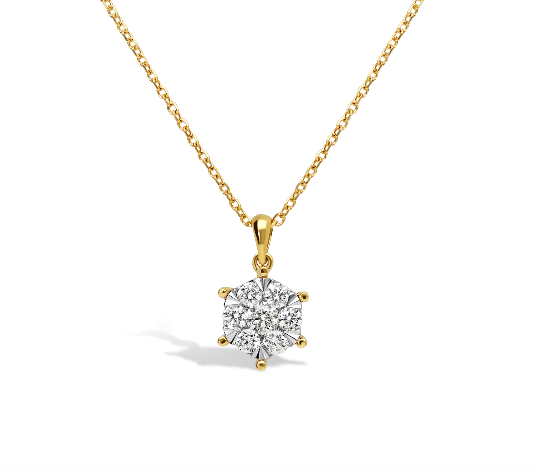 14krt geelgouden collier met diamant 13-0.25ct HSI | 42-45cm