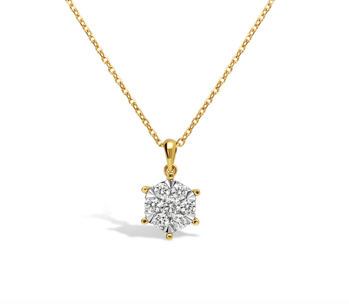 14krt geelgouden collier met diamant 13-0.25ct HSI | 42-45cm