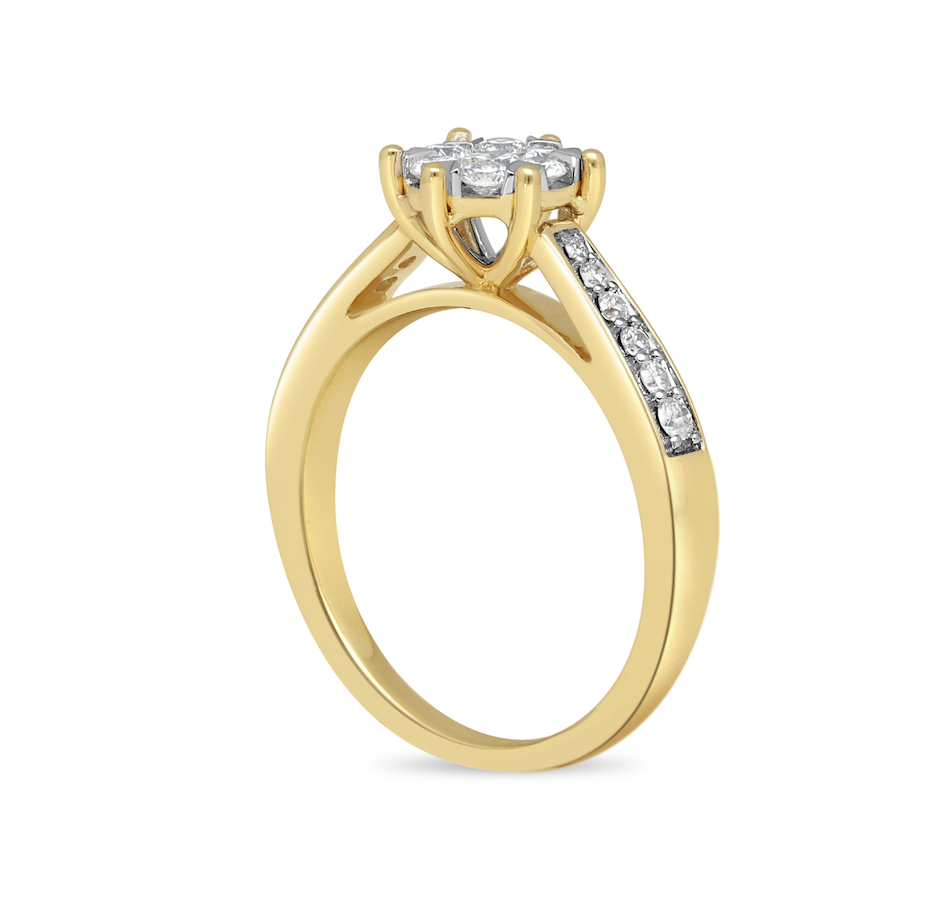 14krt geelgouden ring met 24-0.41ct &  1-0.09ct diamant HSI