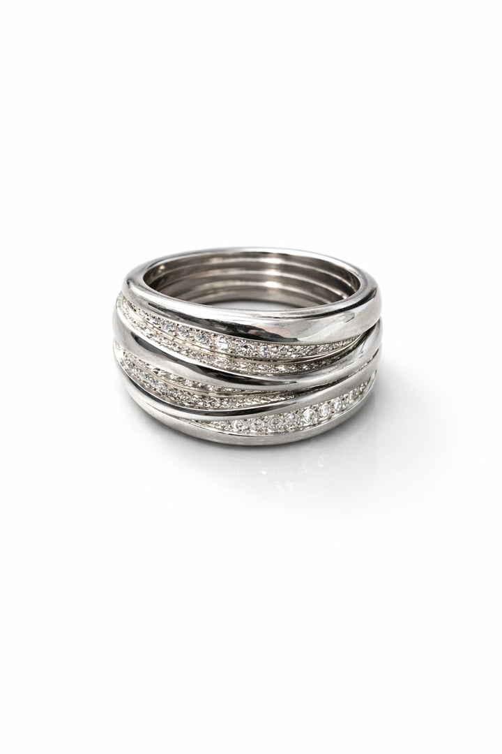 14 karaat wit gouden ring, met 0,65ct briljant | mt 17,5