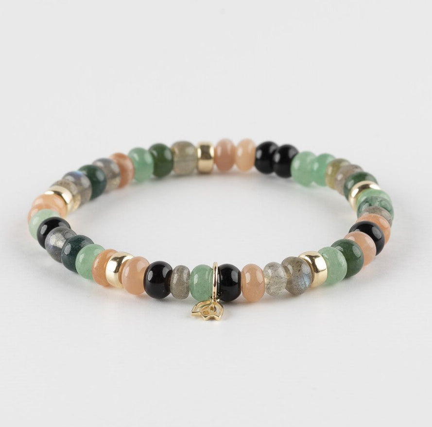 Y&G Green Aventurine - Edelstenen armband & 14k goud