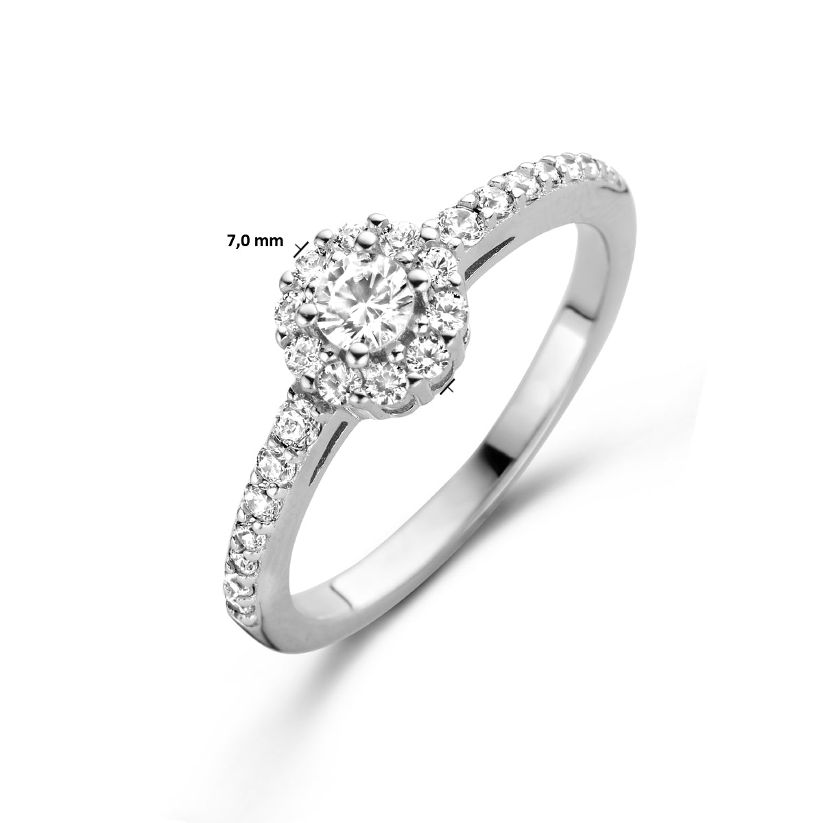 zilveren ring zirkonia | 7mm