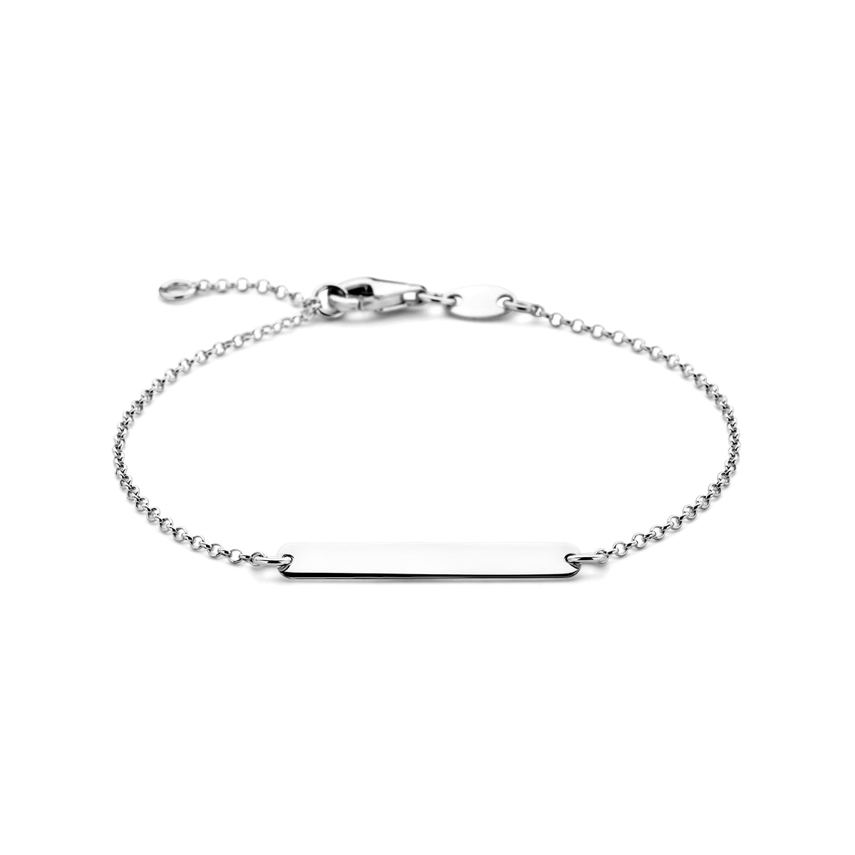 Zilveren graveerarmband plaat 3,5 mm | 16-18cm
