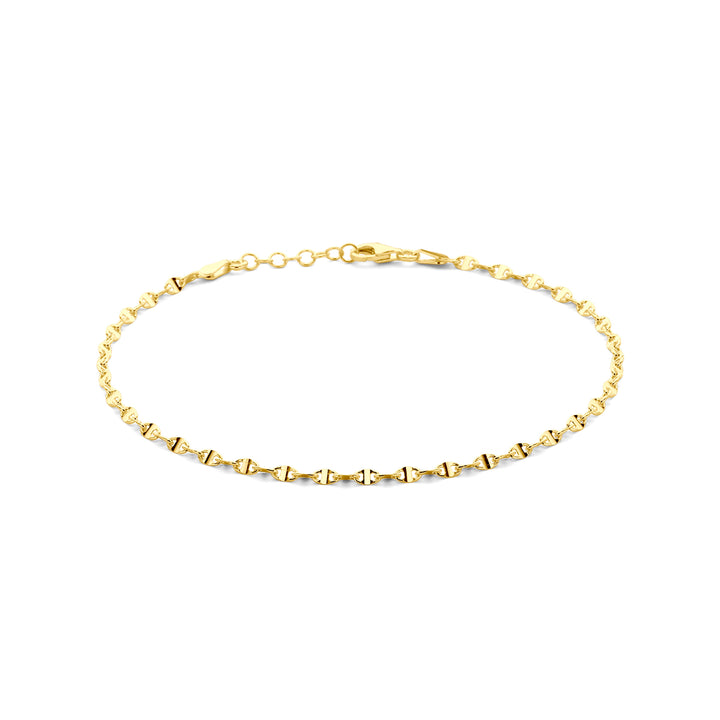 Zilver verguld enkelbandje koffieboon 2,8mm | 24-26 cm