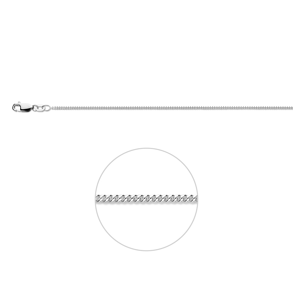 Zilveren lengtecollier - gourmette 1,4 mm