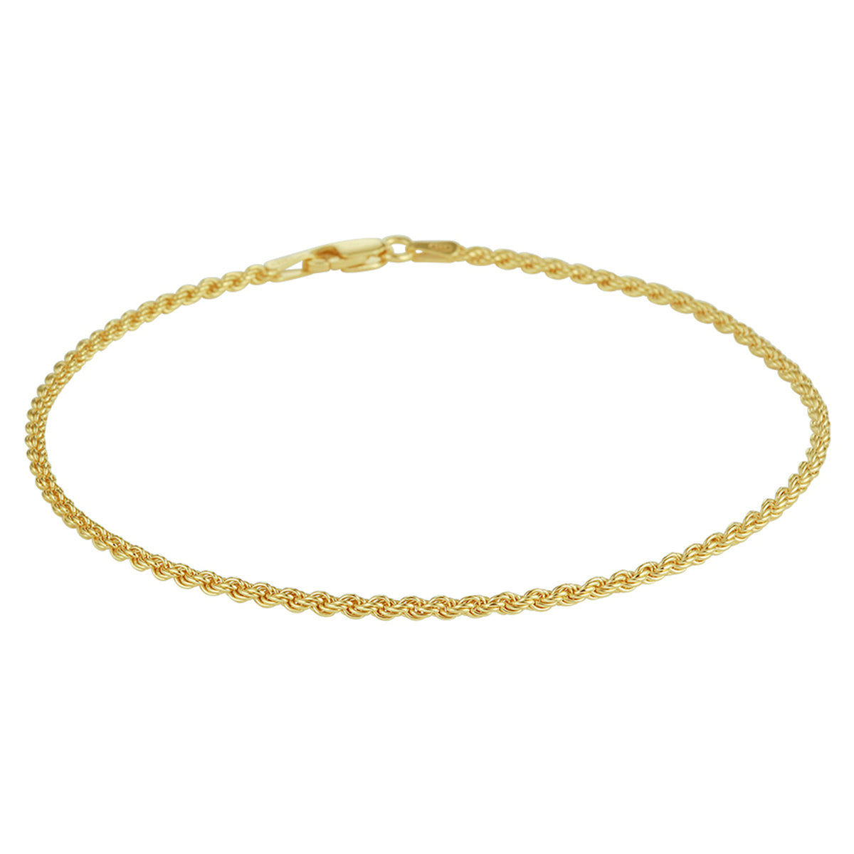 Zilver verguld enkelbandje koord 2mm | 24 cm