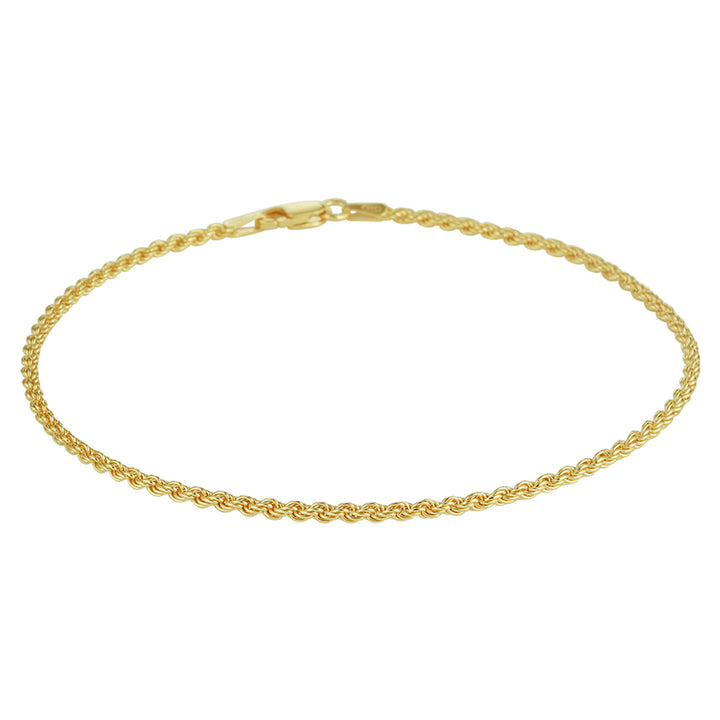 Zilver verguld enkelbandje koord 2mm | 24 cm