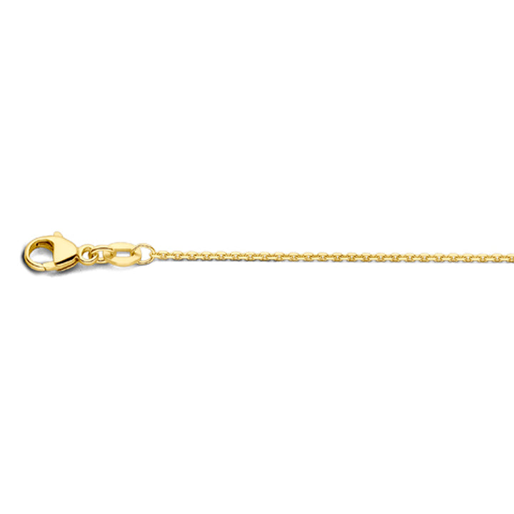 18krt geelgouden lengtecollier anker gediamanteerd 1.1mm | 41-43-45cm