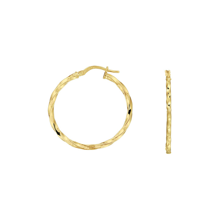 Silgold oorringen gedraaide buis | 29*2mm