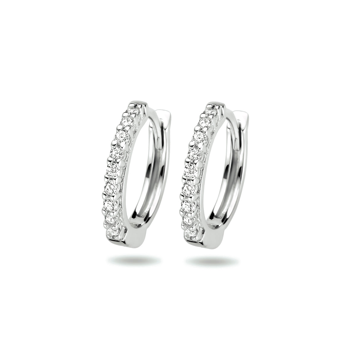 Zilveren klapoorringen zirkonia | 13x2mm