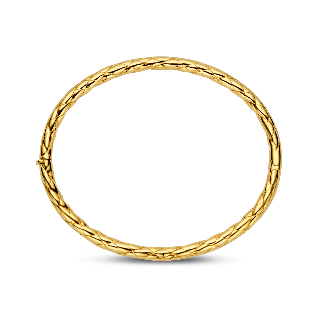 14krt geelgouden bangle scharnier 4.0mm - 60mm