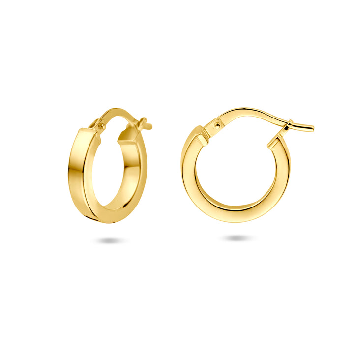 Silgold oorringen vierkante buis | 14,5*3mm