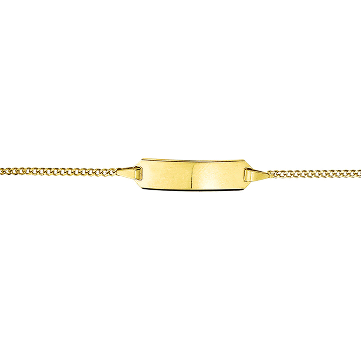 9krt geelgouden graveerarmband gourmette plaat 5mm | 11-13cm