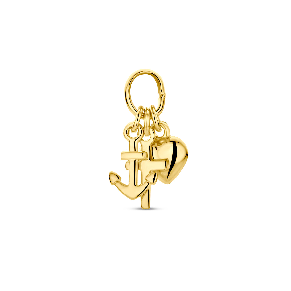 14krt geelgouden hanger geloof, hoop en liefde | 15mm
