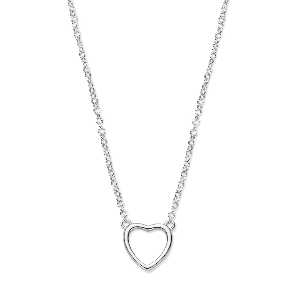 Zilveren collier hart 9,5x9,5mm | 41-45cm