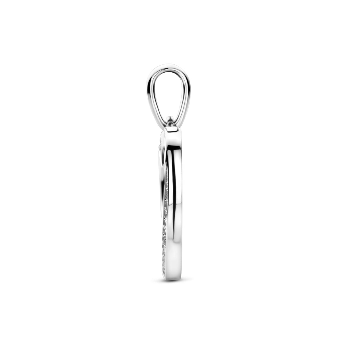 Zilveren hanger hartje zirkonia | 21x16mm