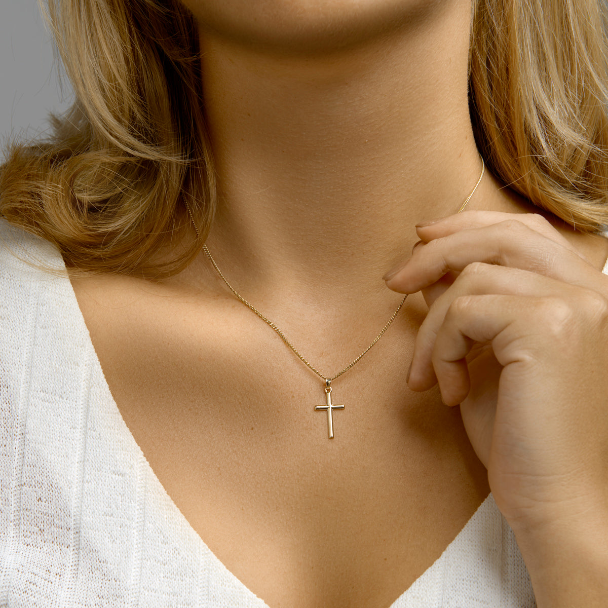 14krt geelgouden hanger kruis | 19x12mm