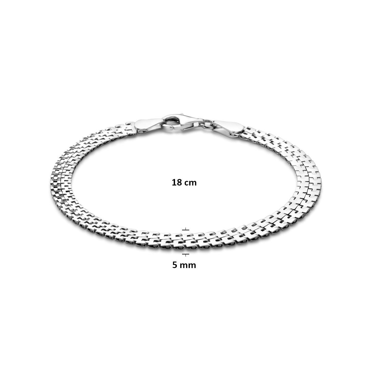 Zilveren armband fantasie 5mm | 18cm