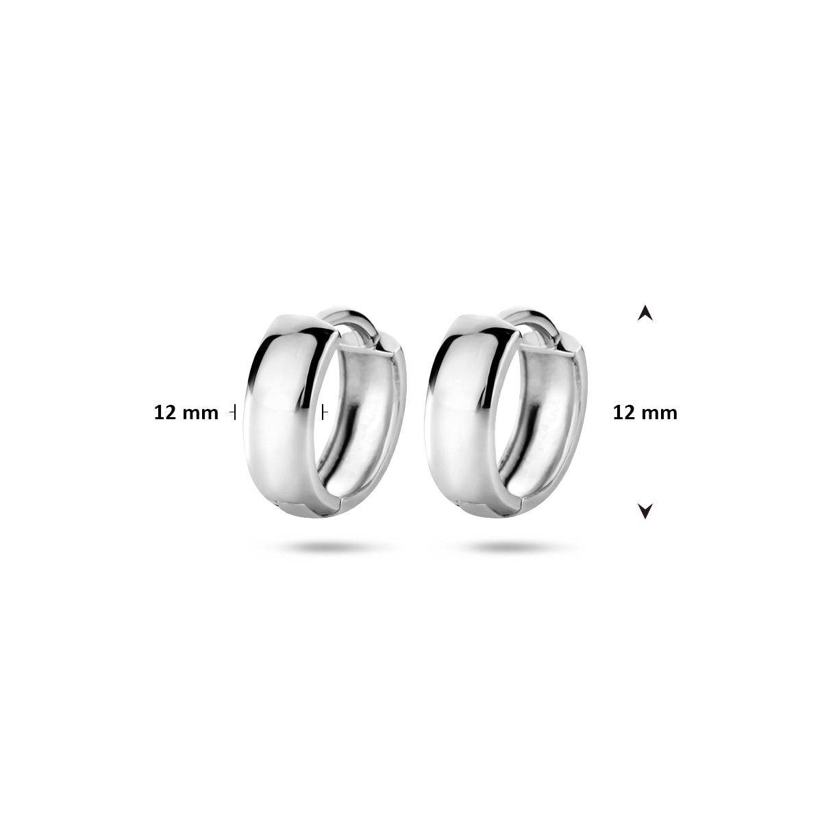 14krt witgouden klapoorringen | 12x3,2mm