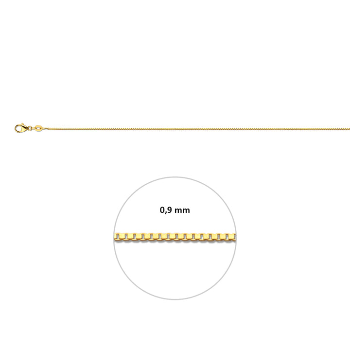 Doublé geelkleurig lengtecollier - Venetiaans 0,9mm