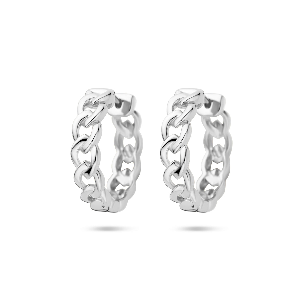 Zilveren klapoorringen schakelmotief | 4,5x18mm