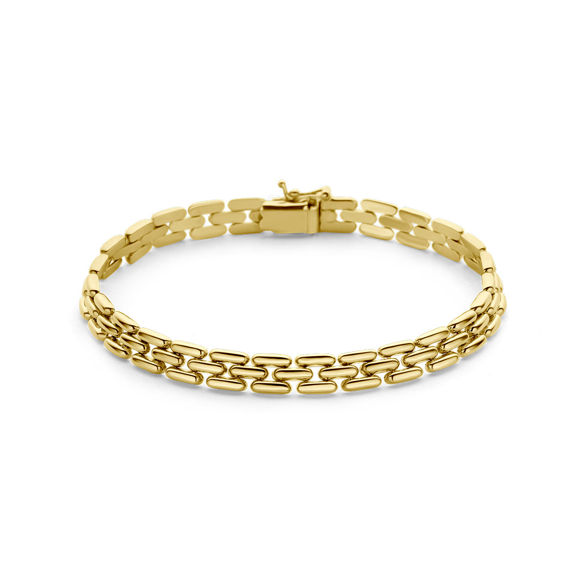 14krt geelgouden schakelarmband panter 6,5mm - 20cm