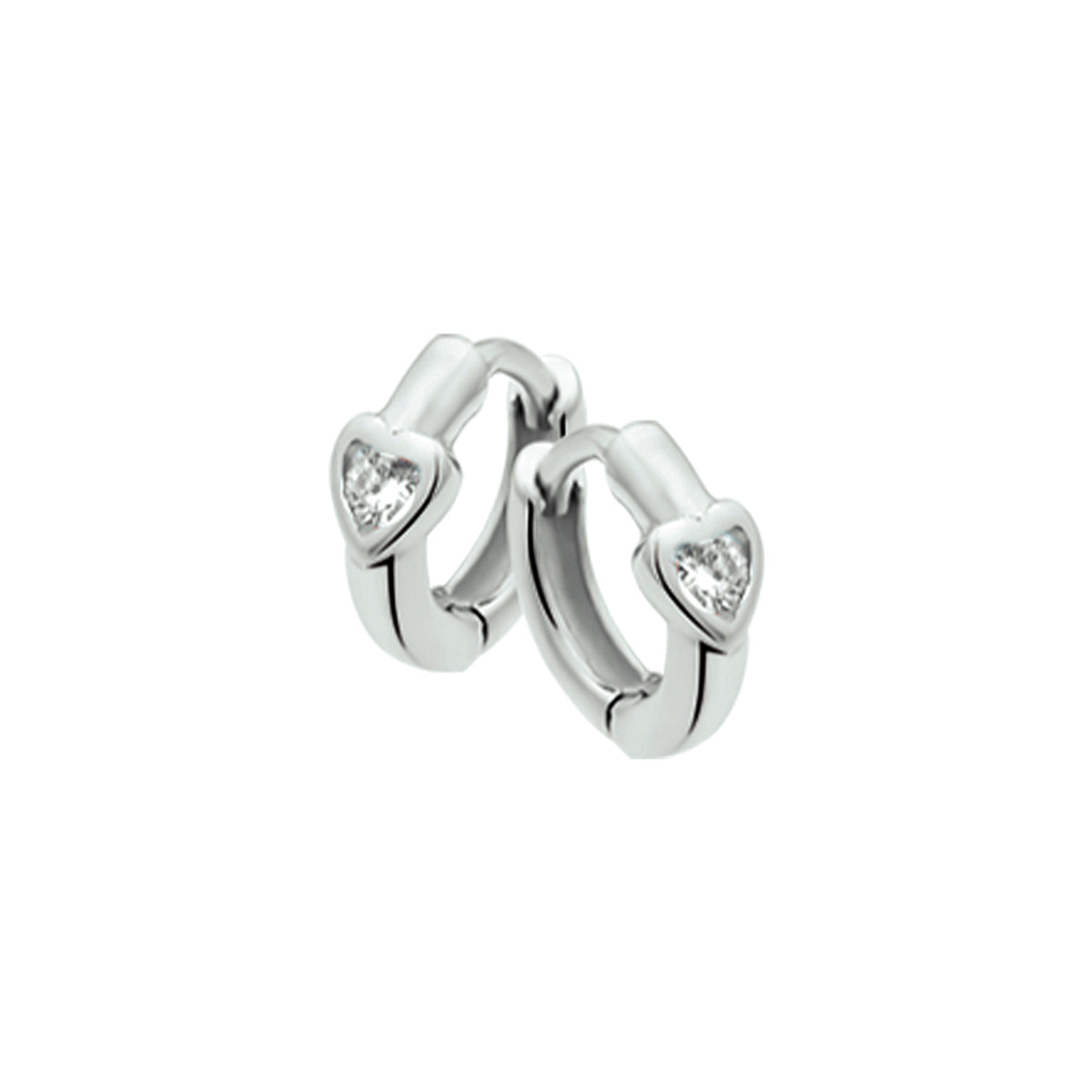 Zilveren klapoorringen met witte zirkonia | 10x3,5mm