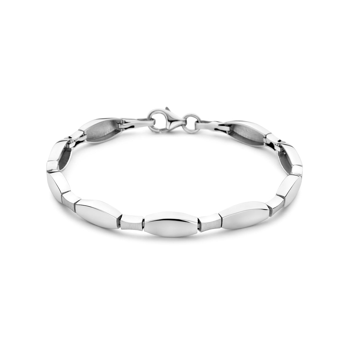Zilveren armband gepolijst en mat 5,5mm | 18,5cm