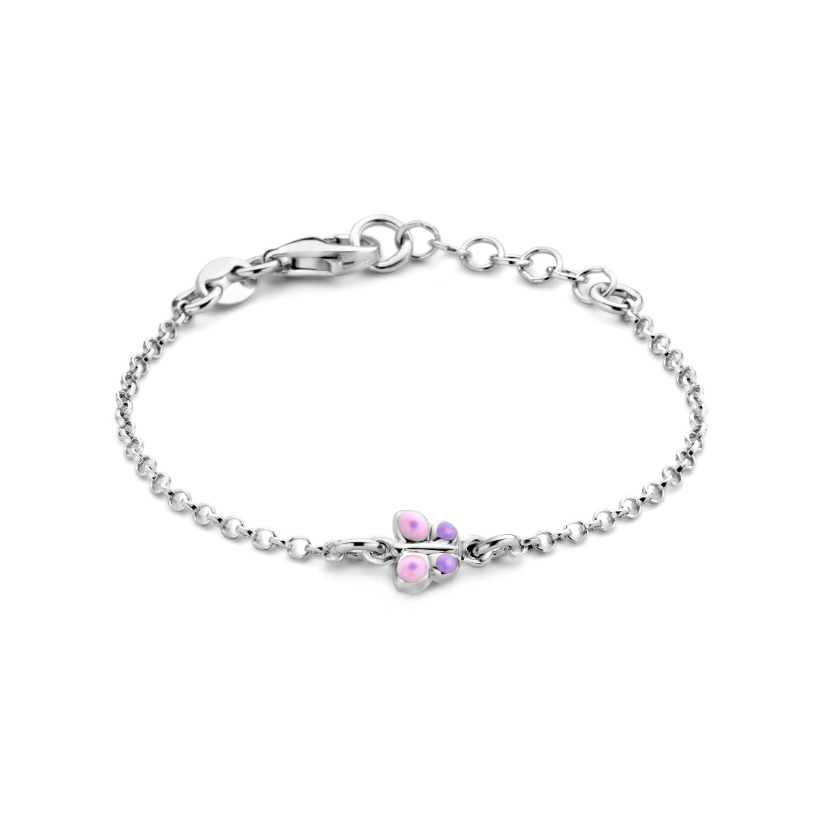 Zilveren armband vlinder emaille 1.7mm | 11-13cm