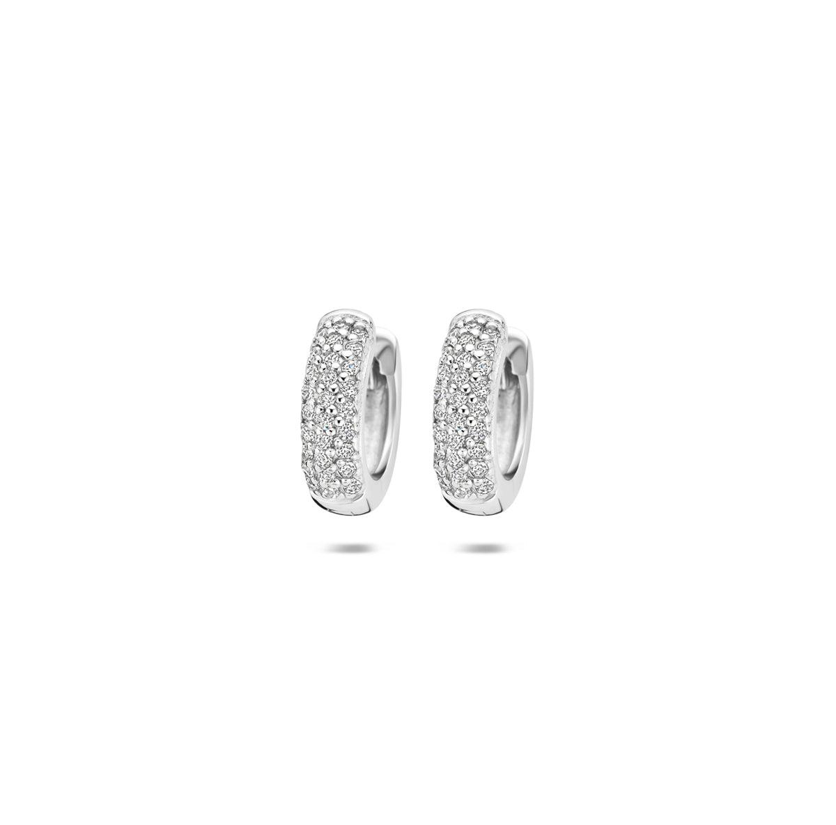 Zilveren klapoorringen zirkonia | 12x3,5mm