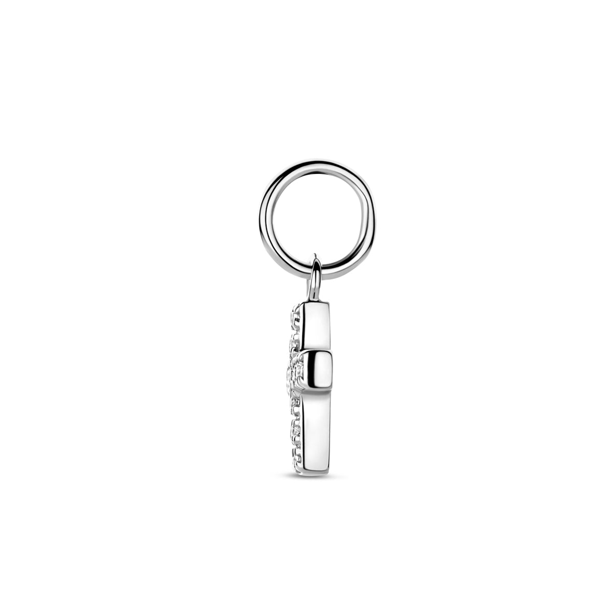 Zilveren hanger kruis zirkonia | 15,5x7mm