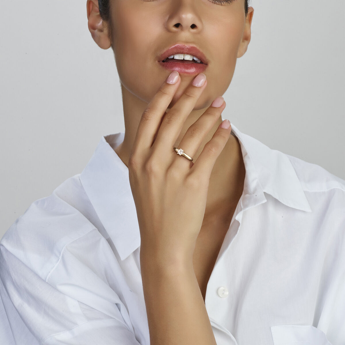 14kt geelgouden ring zirconia 5,5mm