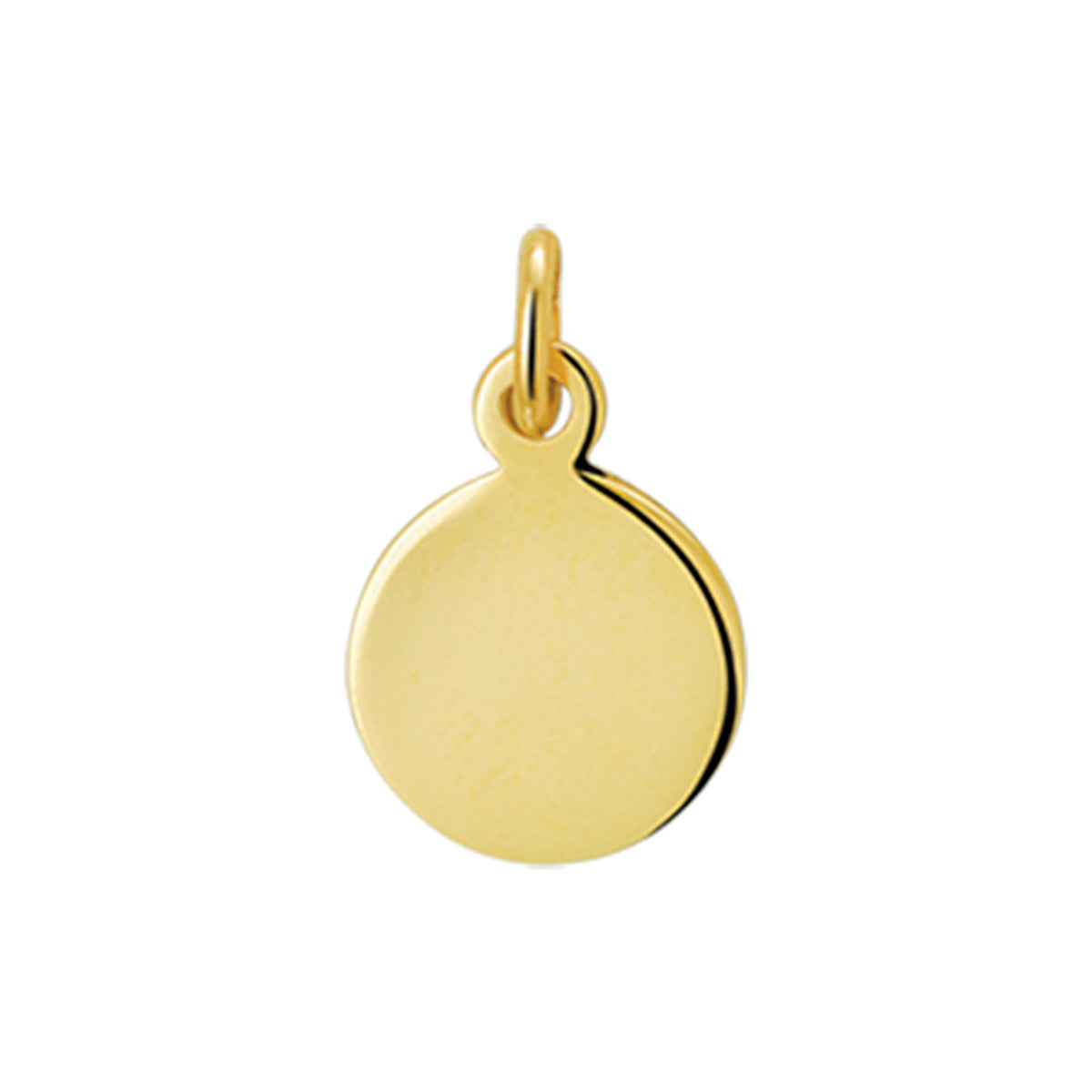 14krt geelgouden graveerhanger rond 8,5mm