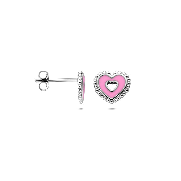 Zilveren oorknoppen kind | hartje 8,5 mm
