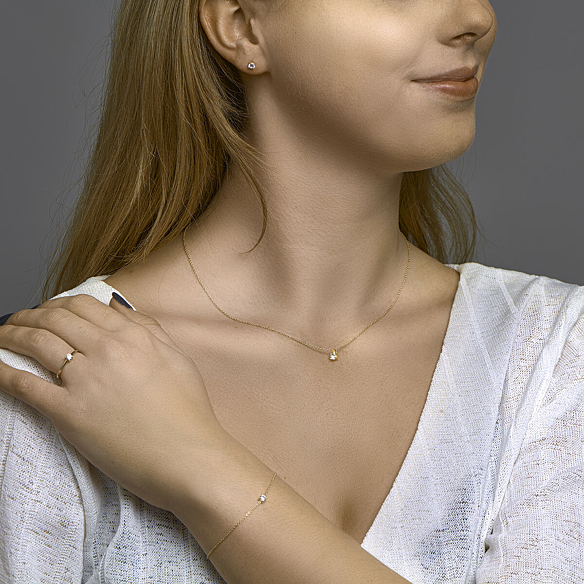 14krt geelgouden oorbellen zirkonia